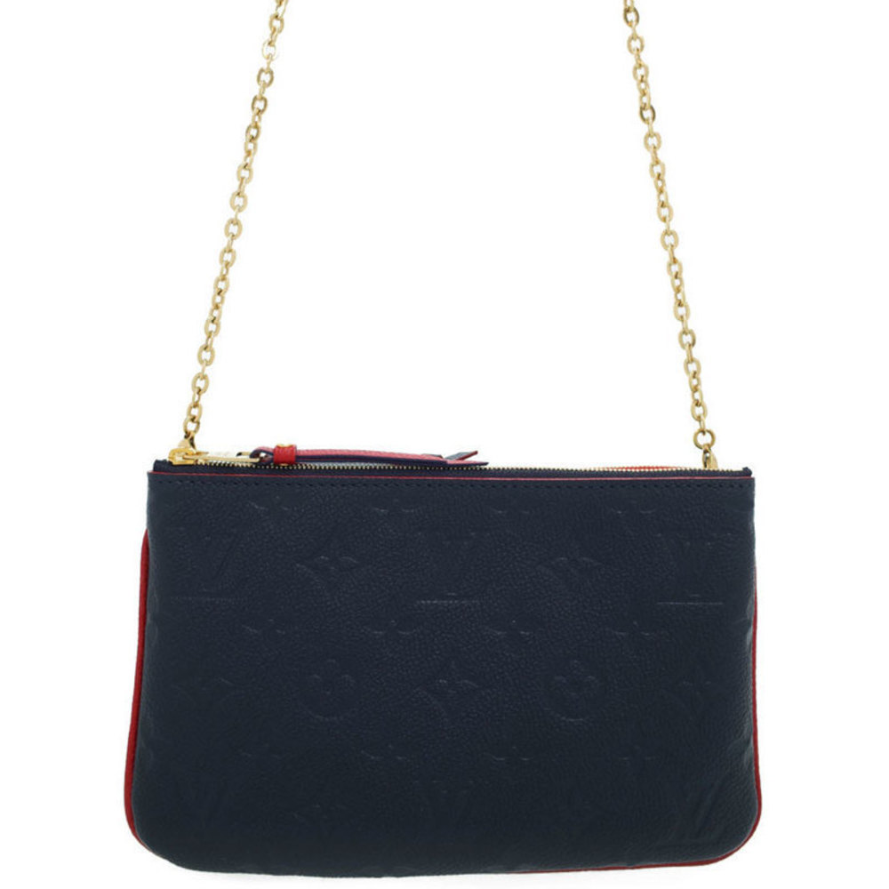 Louis Vuitton Empreinte Pochette Double Zip Chain Marine Rouge Red